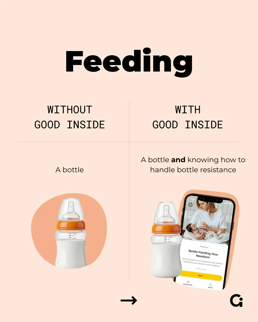 Feeding comparison campaign creative