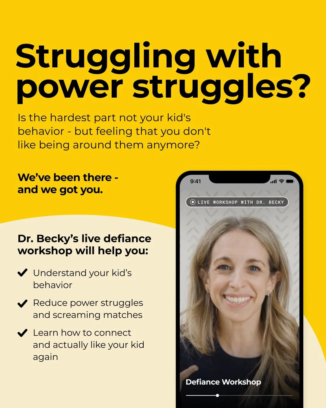 Dr. Becky live defiance workshop promotion