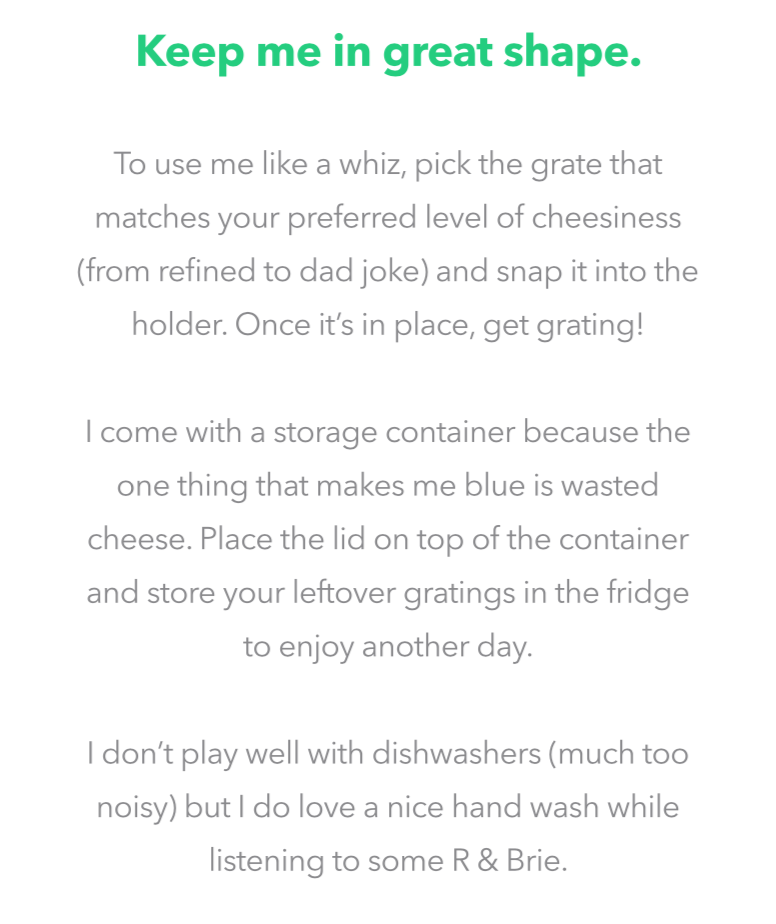 Vremi Greatest Grater care instructions copy