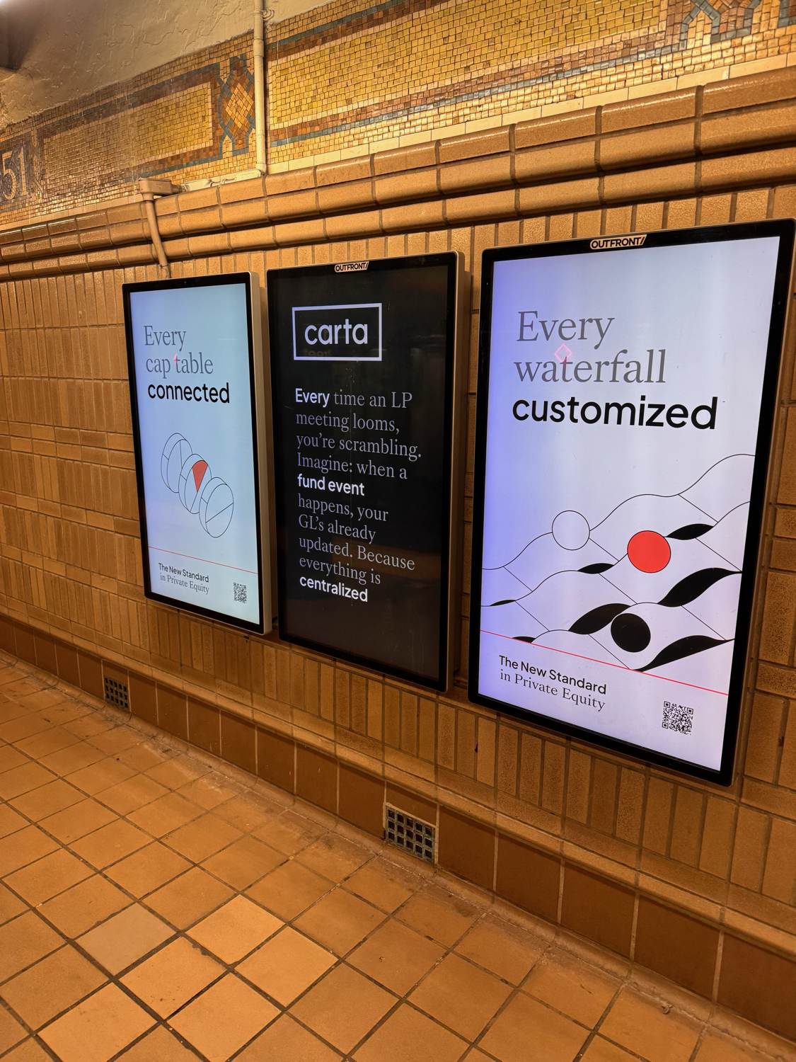Carta 'The New Standard' out of home ads in a subway station