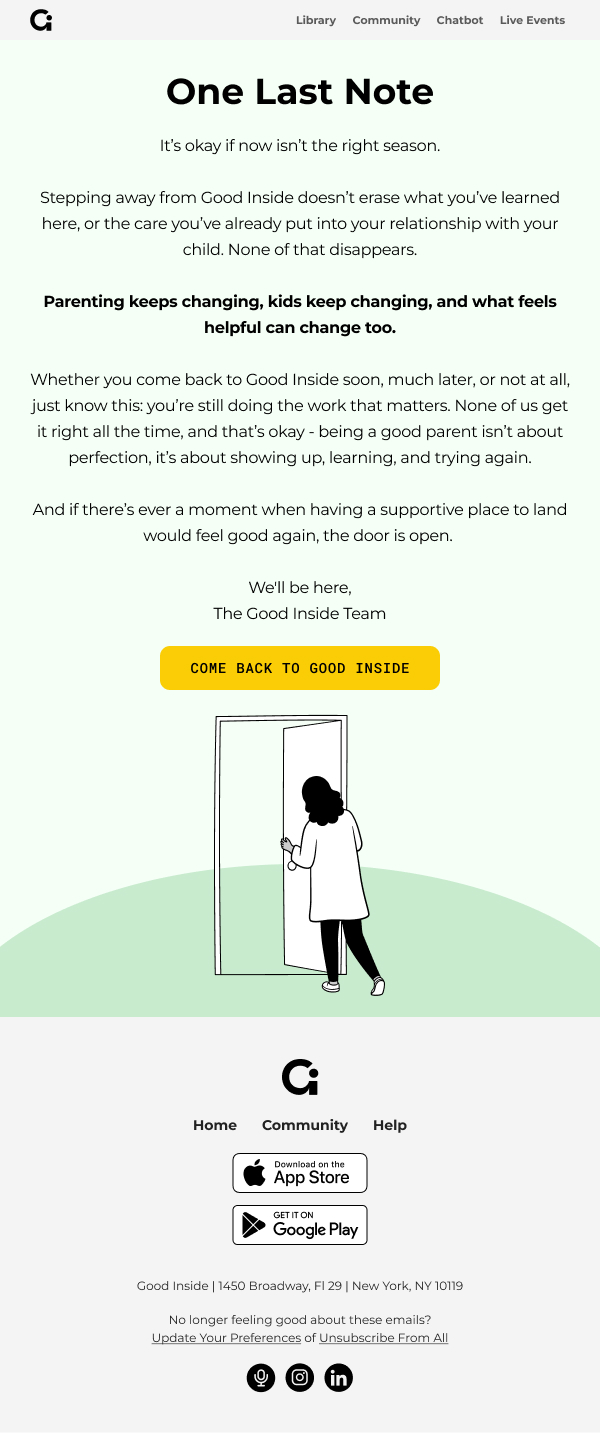 Good Inside cancellation flow email